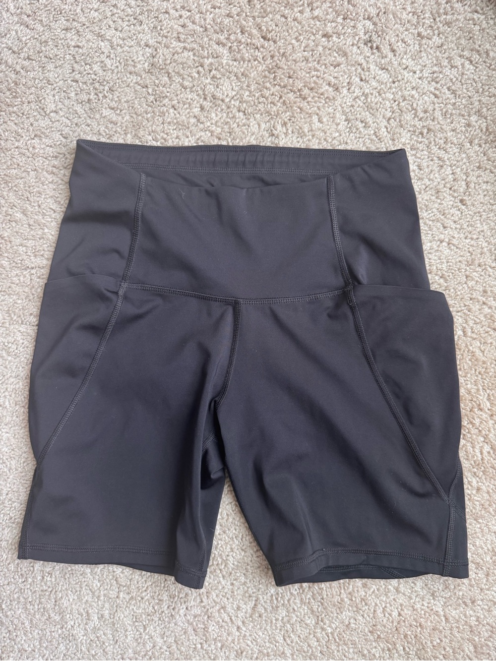 Women's Black Bike Shorts with High Waist